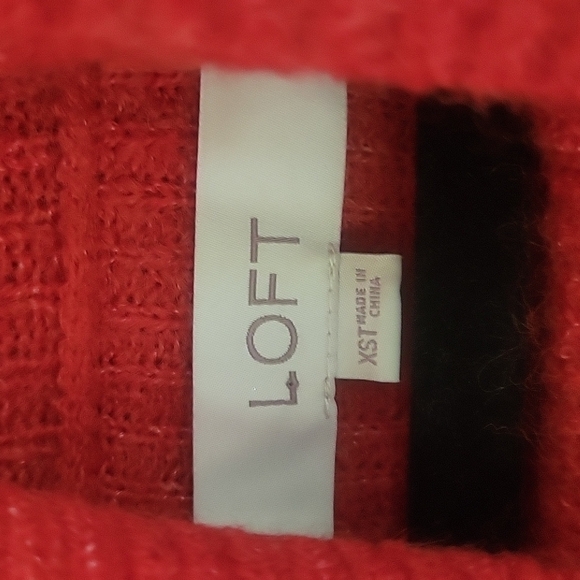 Loft Red Cowl Neck Sweater Dress Size XSmall Tall - Picture 3 of 5
